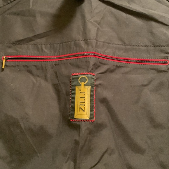 NWOT Men's Authentic ZILLI Black Red Suede Garment Travel/Weekend Bag - Picture 7 of 9